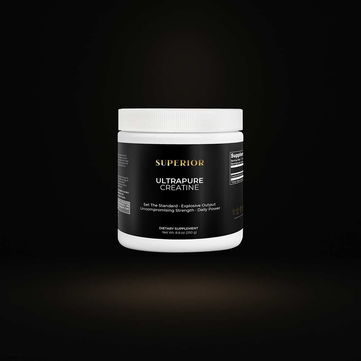 SUPERIOR ULTRAPURE CREATINE - EXPLOSIVE POWER. MAX STRENGTH. MORE MASS.
