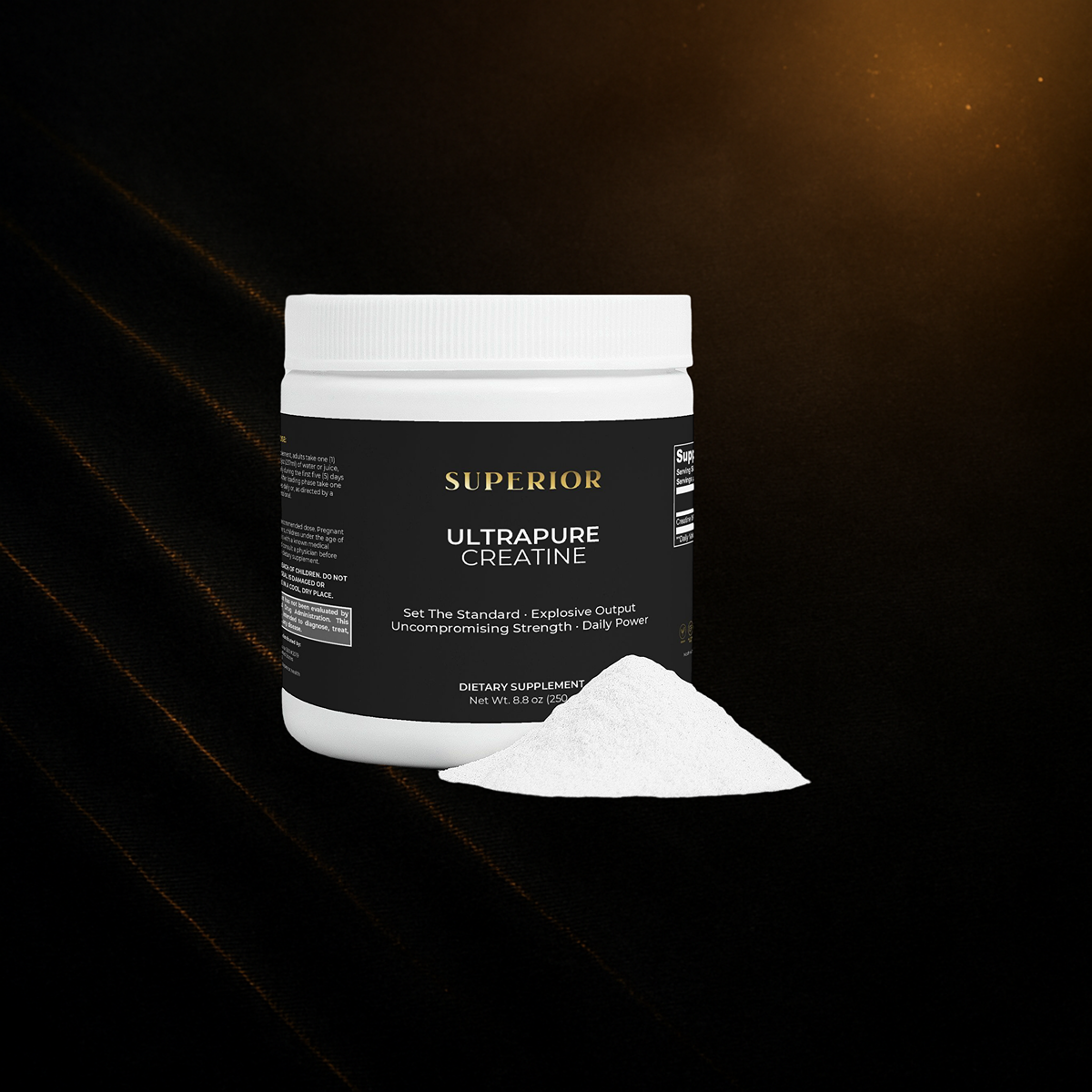 SUPERIOR ULTRAPURE CREATINE - EXPLOSIVE POWER. MAX STRENGTH. MORE MASS.